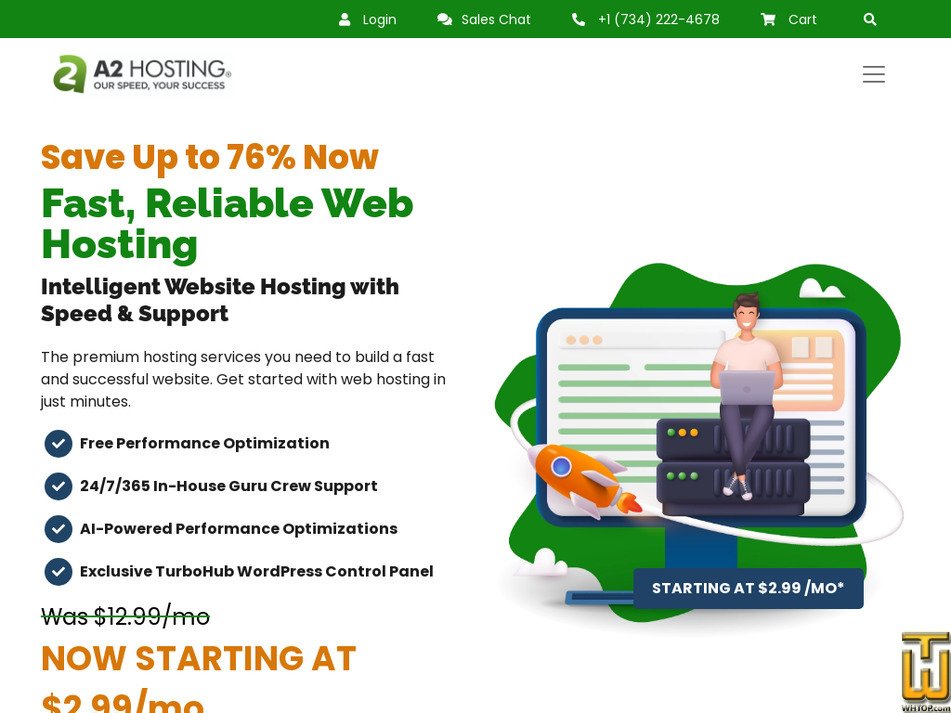 a2hosting.com screenshot