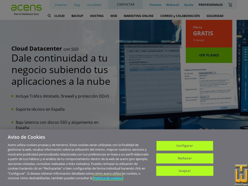 Tomado en 5 marzo, 2025 acens.com captura de pantalla