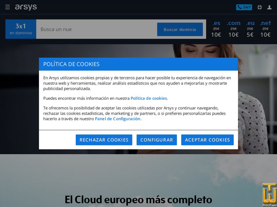 Tomado en 6 febrero, 2025 arsys.es captura de pantalla