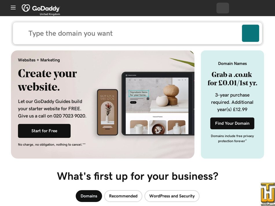 Taken on 21 January, 2025 godaddy.com screenshot