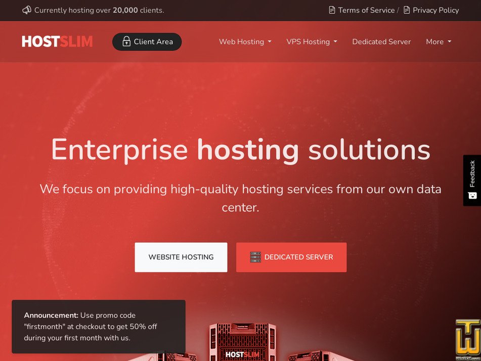 Taken on 19 April, 2024 hostslim.eu screenshot