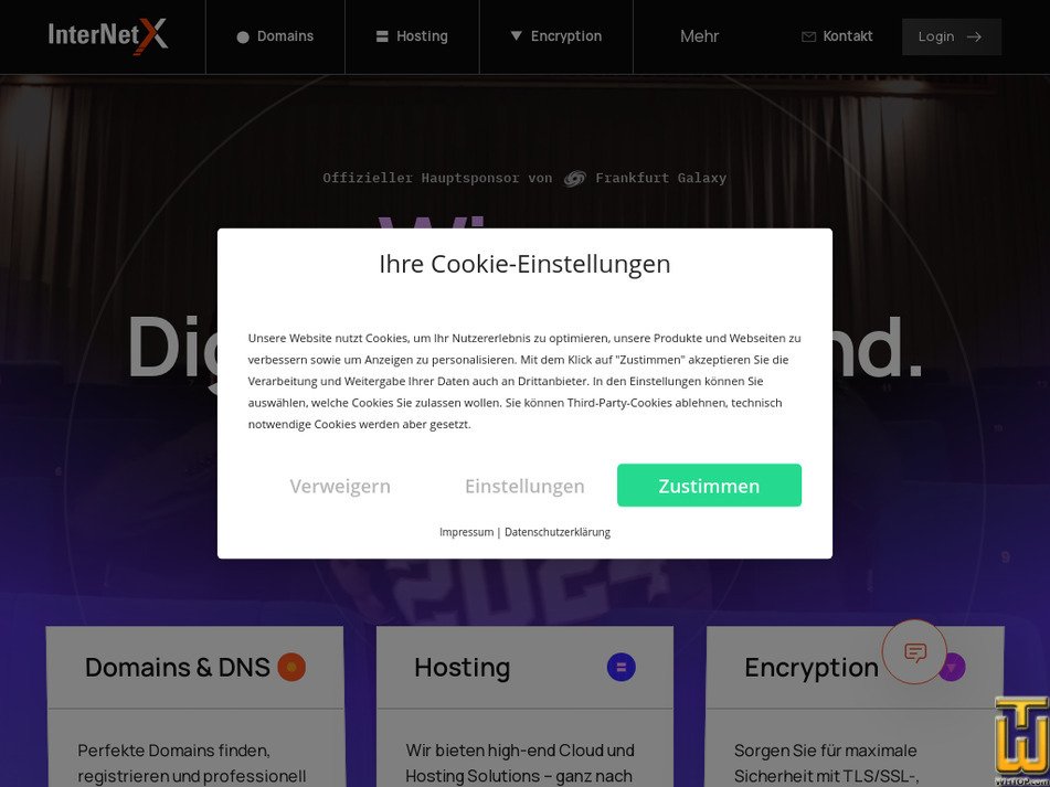 Aufgenommen am 24 Juli, 2025 internetx.com Bildschirmfoto