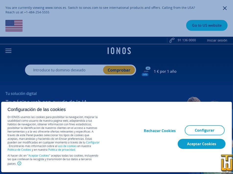 Taken on 21 January, 2025 ionos.es screenshot