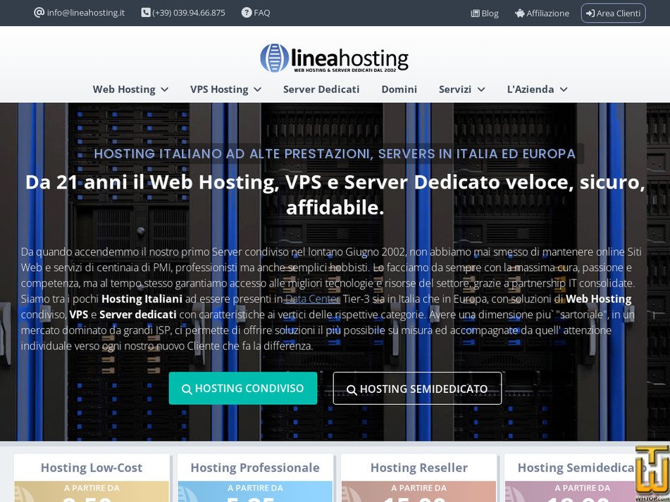 Taken on 19 April, 2024 lineahosting.it screenshot