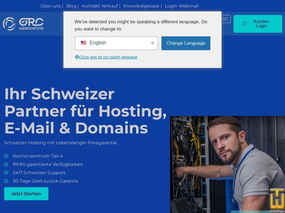 orcwebhosting.ch screenshot