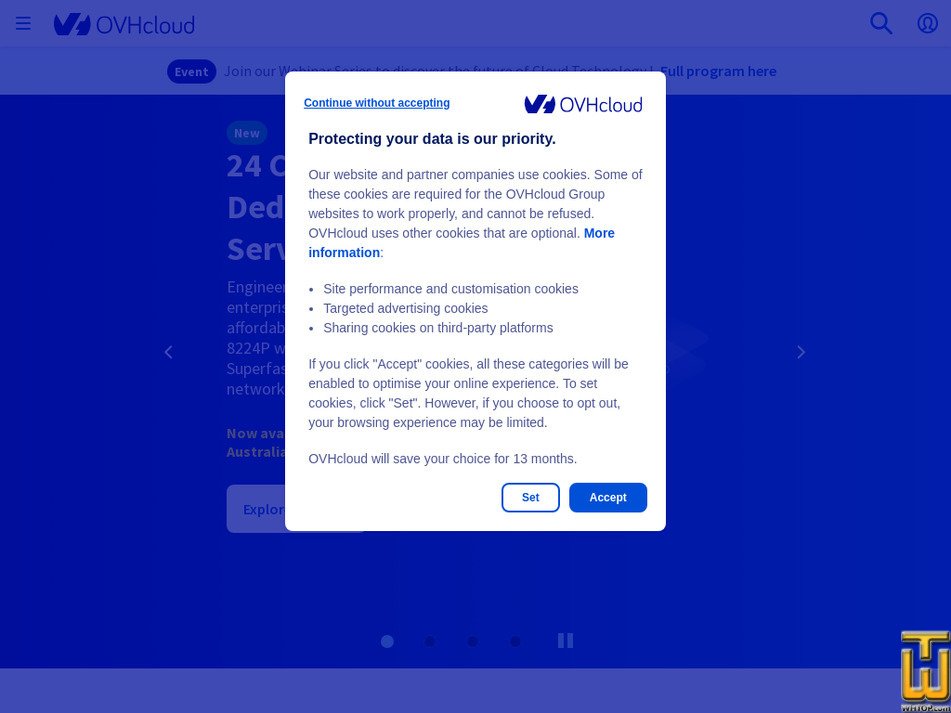 Tomado en 24 enero, 2025 ovhcloud.com captura de pantalla
