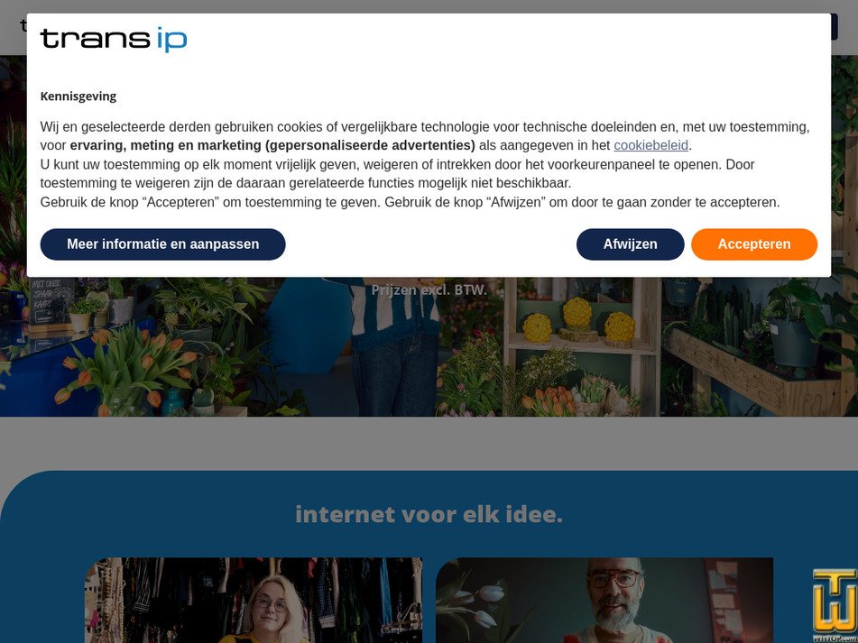 Genomen op 20 april, 2024 transip.nl screenshot