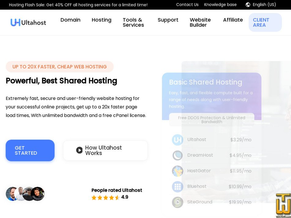 Taken on 24 January, 2025 ultahost.com screenshot