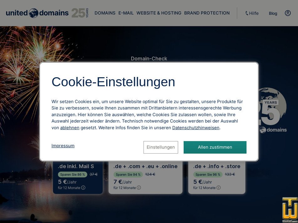 Taken on 12 September, 2025 united-domains.de screenshot