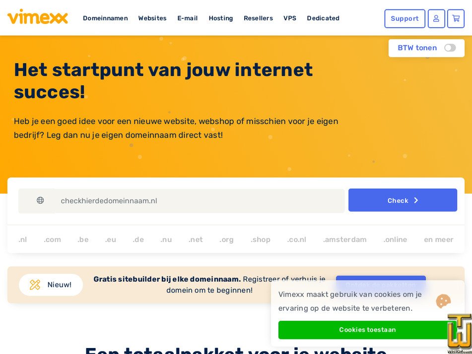 Genomen op 19 april, 2024 vimexx.eu screenshot