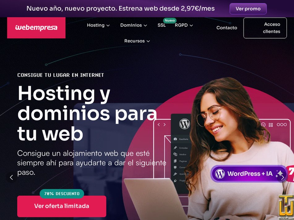 Tomado en 21 enero, 2025 webempresa.com captura de pantalla