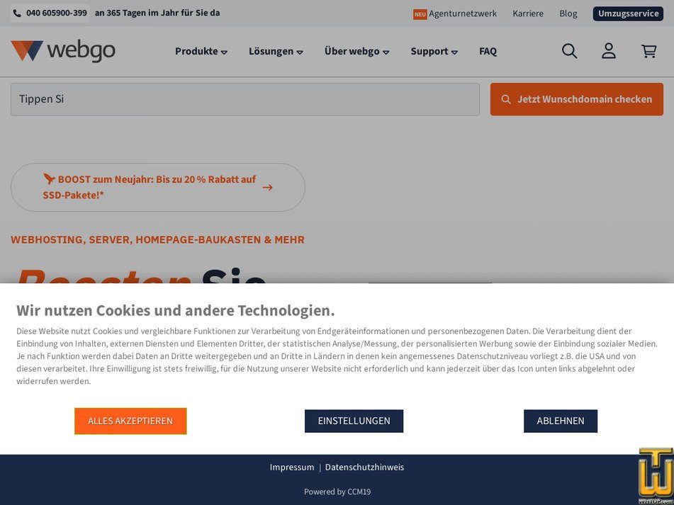 Aufgenommen am 22 Januar, 2025 webgo.de Bildschirmfoto